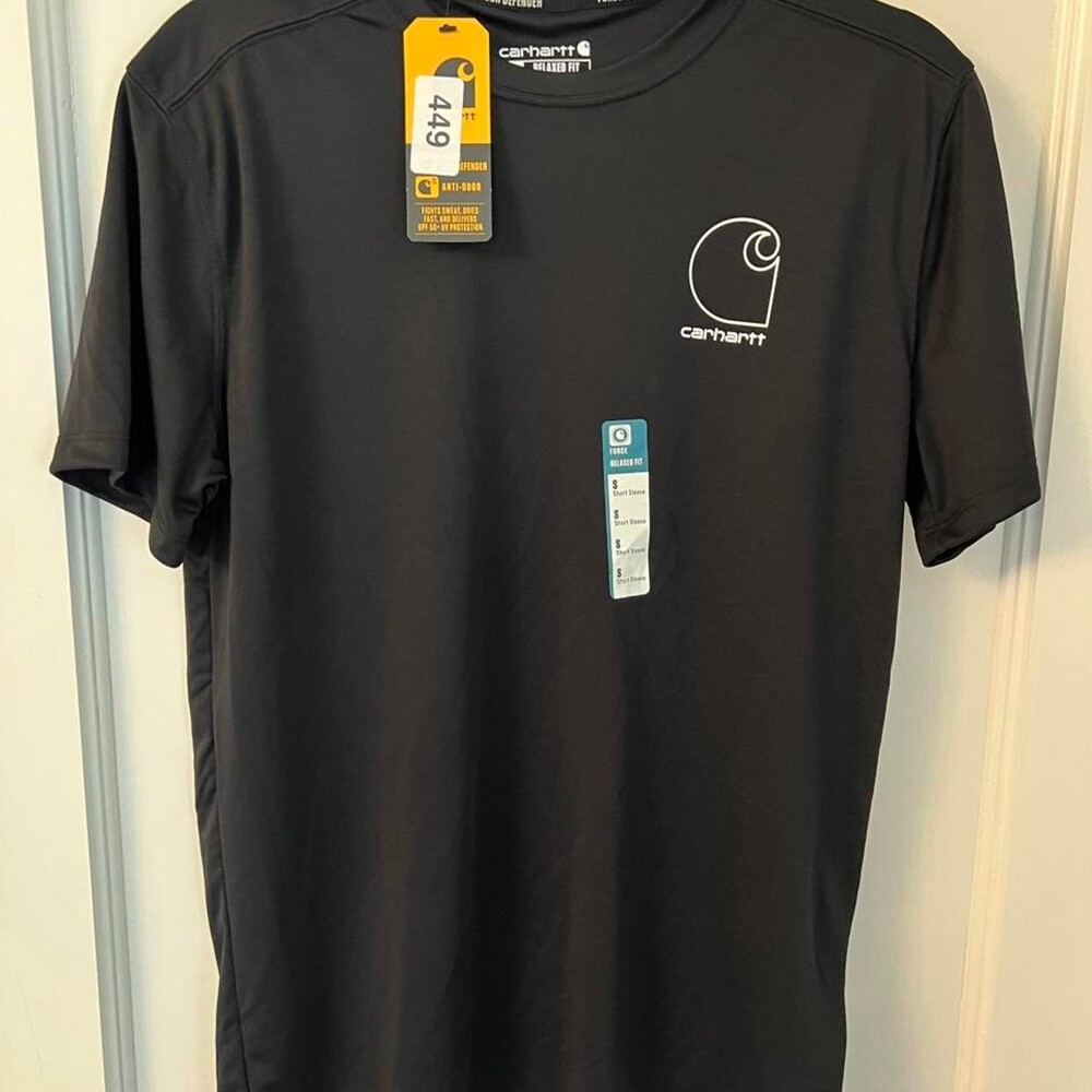 Carhartt black t-shirt, forced sun defender relaxed fit, size S #workwear #carha